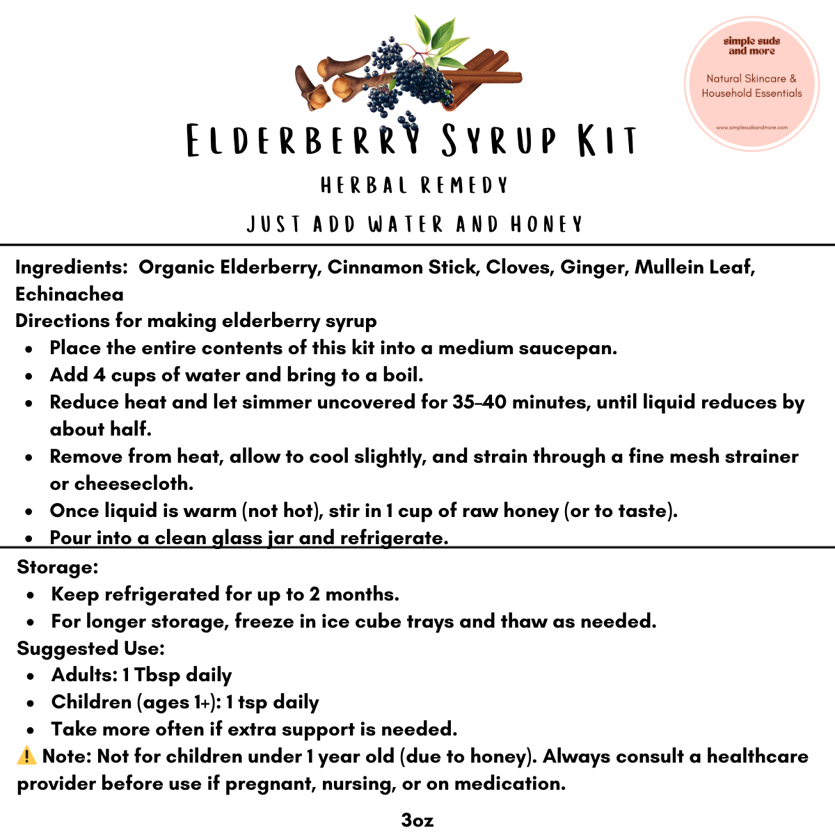 Elderberry Syrup DIY Kit